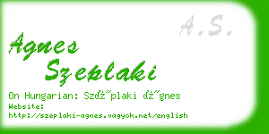 agnes szeplaki business card